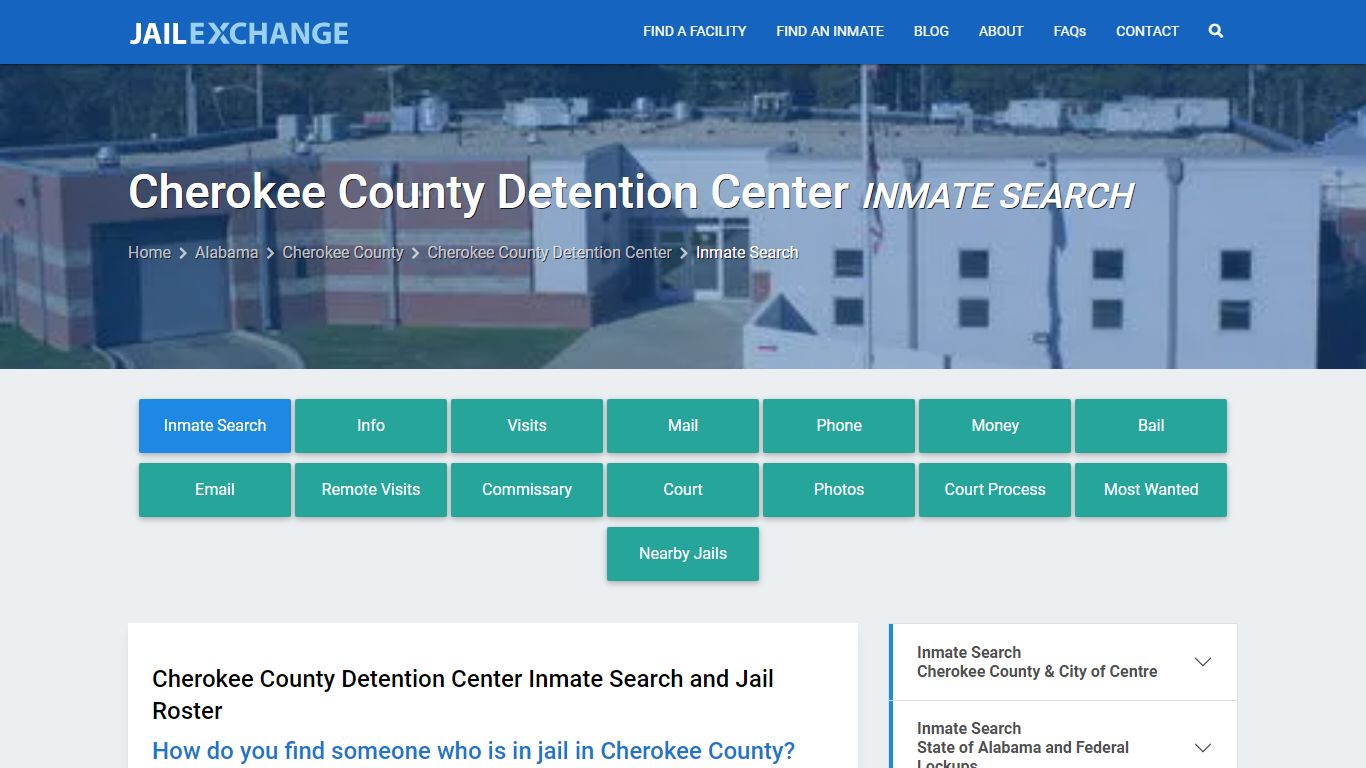 Cherokee County Detention Center Inmate Search - Jail Exchange